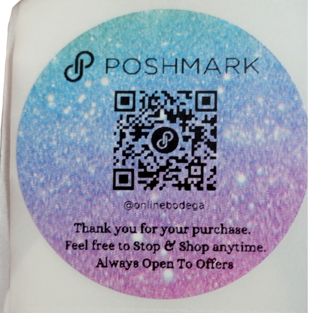 100ct 2in Poshmark QR Code Customized Stickers Sparkling Rainbow